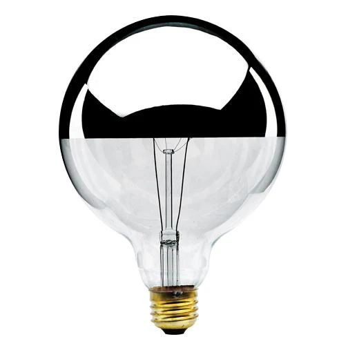 BULBRITE INCANDESCENT G40 MEDIUM SCREW (E26) 100W DIMMABLE LIGHT BULB 2700K/WARM WHITE HALF MIRROR 4PK (712351) - Cheap-Us
