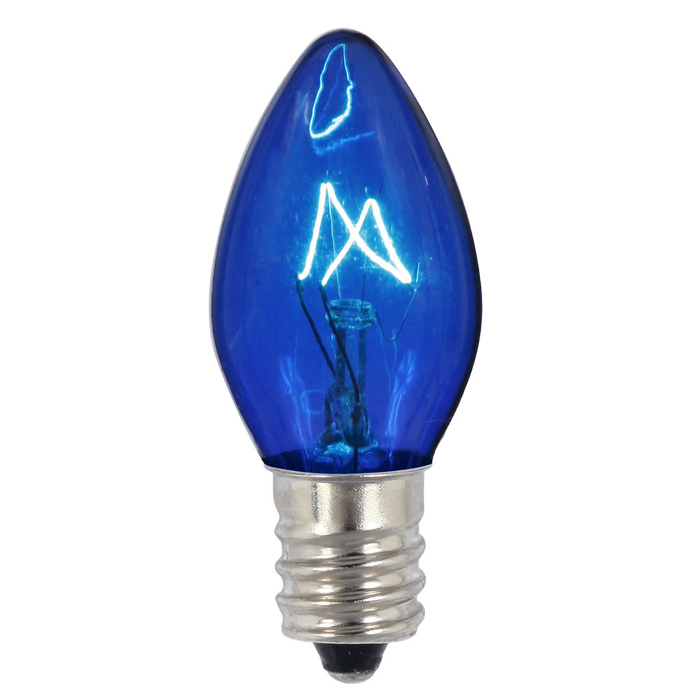 Vickerman C7 Transparent Blue Replacement Bulb, 130 Volt, 5 Watt, UL, E12 Base, 75 Pack - Cheap-Us