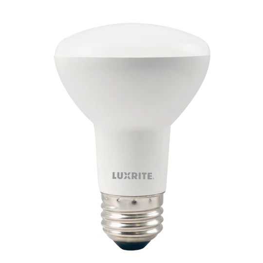 Luxrite LED BR20 Light Bulb, 6.5W, 460 Lumens, 3500K - Natural, 80 CRI, Frosted White Finish, Dimmable, Pack of 8 (LR31862) - Cheap-Us