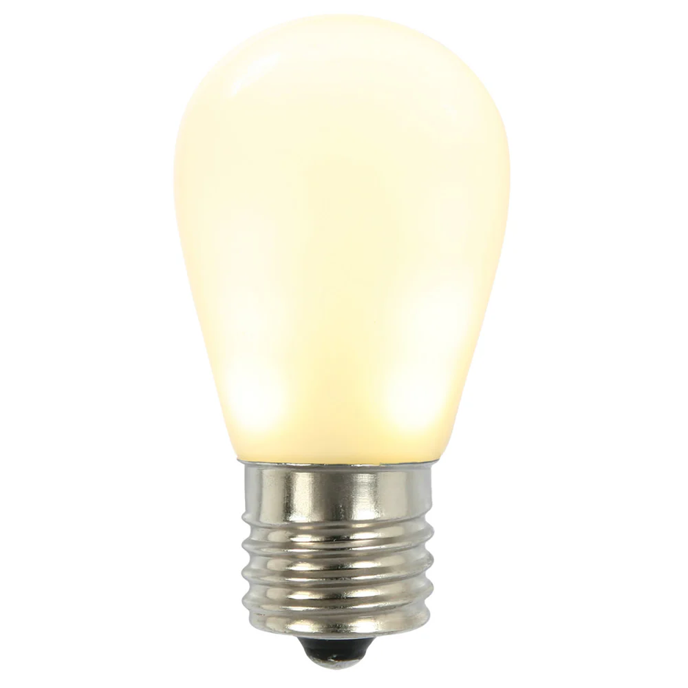 Vickerman S14 LED White Ceramic Bulb 1.3 Watts, 130V, E26 Medium Nickel Base, 5 per pack. - Cheap-Us