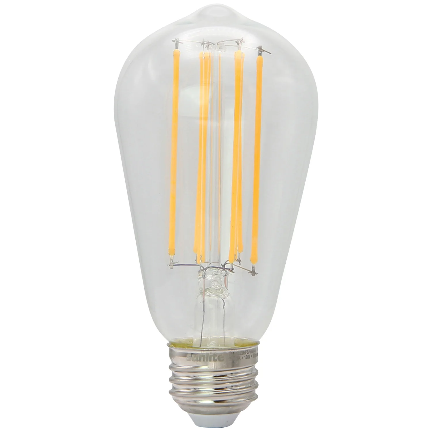Sunlite 80898 LED S19 Filament Style Edison Light Bulb, 6 Watts (60W Equivalent), 600 Lumens, 120 Volts, Medium Base (E26), 90 CRI, Dimmable, Title-20 Compliant, Energy Star, 1 Count, 2700K Soft White - Cheap-Us