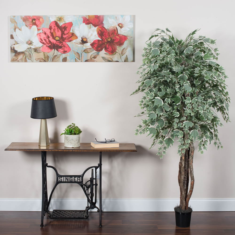 Vickerman 6' Artificial Silver Maple Executive Black Plastic Pot - Cheap-Us