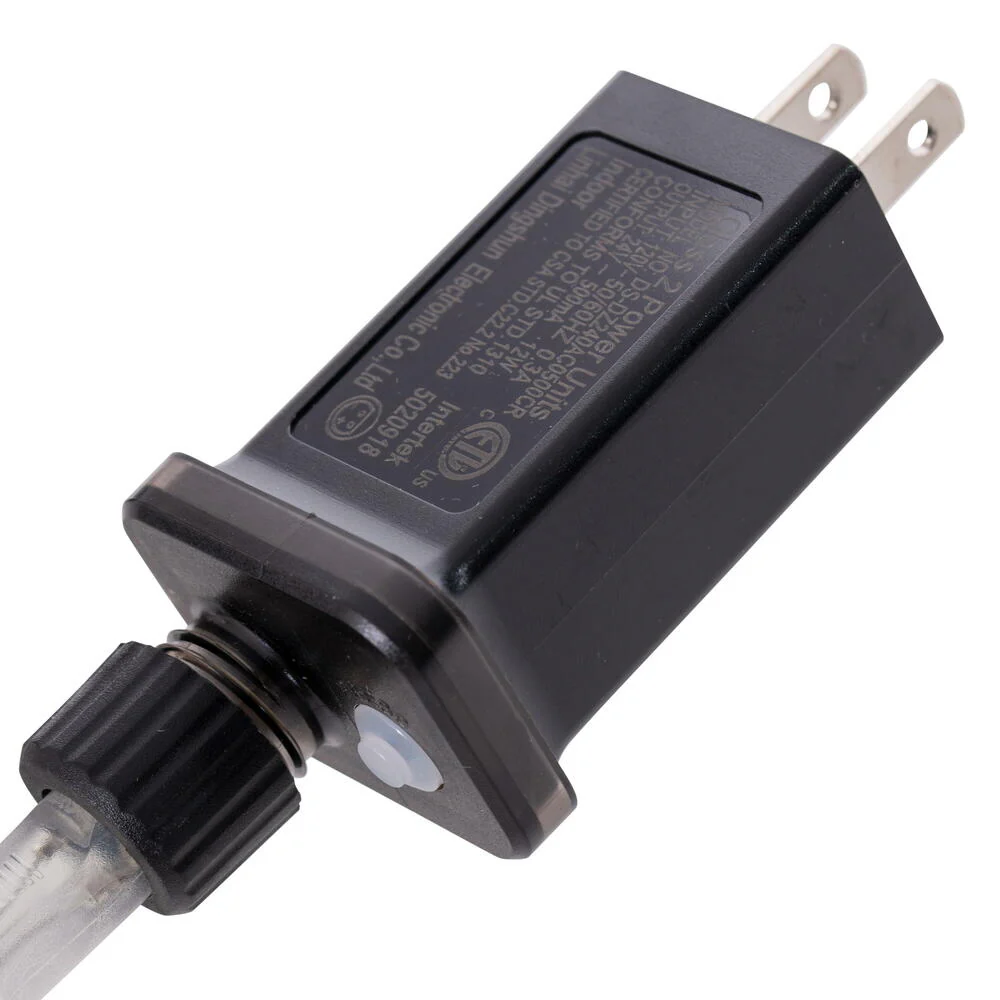 Vickerman 10' X 8' Remote Controlled LED Curtain End-Connecting Light Set with 800Lts Warm White Micro Lights, Clear Wire with 10' Coaxial Power Cord and 24V/12W ETL Approved Power Adapter.  Has 25 Light Strand Drops with 32 LEDs each, 5