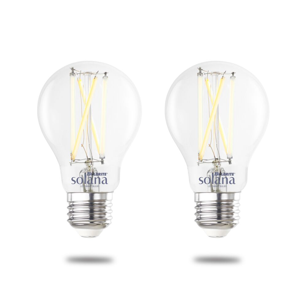 Bulbrite Solana 2-Pack 60 Watt Equivalent A19 Smart WiFi Connected 90CRI LED Edison Filament Light Bulb - Cheap-Us