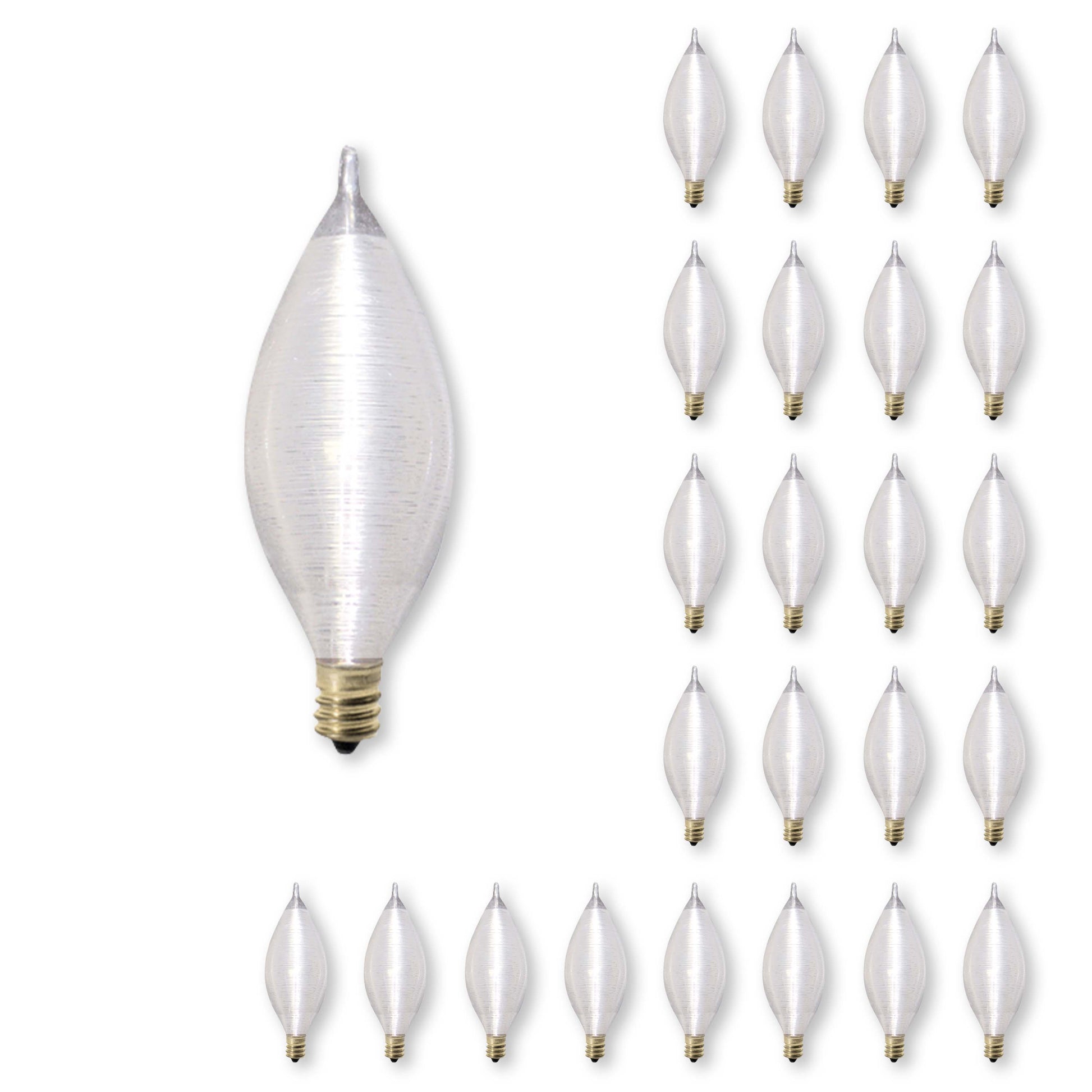 Bulbrite Spunlite 25 Watt Dimmable C11 Incandescent Light Bulbs with Candelabra (E12) Base, Satin Finish, Pack of 25 - Cheap-Us