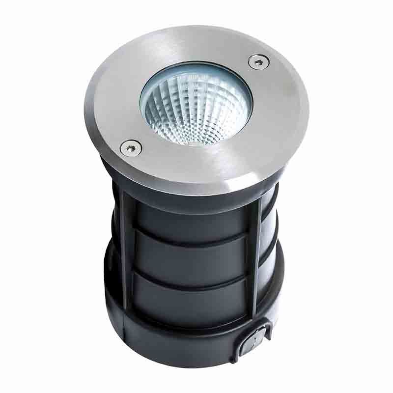 Westgate Stainless Steel In-Ground Light, 12V DC/AC, 3W COB, 620 Lumens, 90°, IP67, ETL, PC Sleeve, 3000K, Landscape Lighting , 7W, 620 Lumens, 3000K, Brushed Nickel  Finish - Cheap-Us