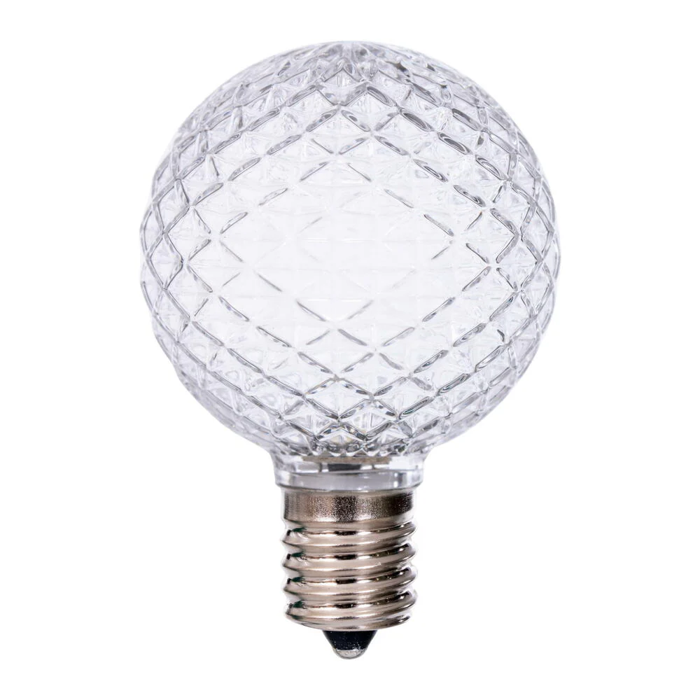 Vickerman G50 LED Cool White Replacement Bulb E17/C9 Nickel Base 120V .8W package of 25 - Cheap-Us