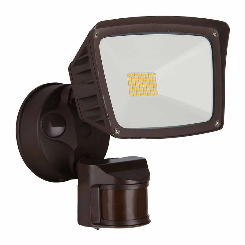 Westgate LED Square Head Security Lights, Outdoor Lighting, 28W, 3400 Lumens, 3000K, Bronze Finish, 0% Dim (Or Off) When Motion Detected - Cheap-Us