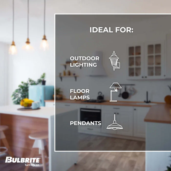 BULBRITE INCANDESCENT T9 MEDIUM SCREW (E26) 30W DIMMABLE NOSTALGIC LIGHT BULB 2200K/AMBER 4PK (133009) - Cheap-Us