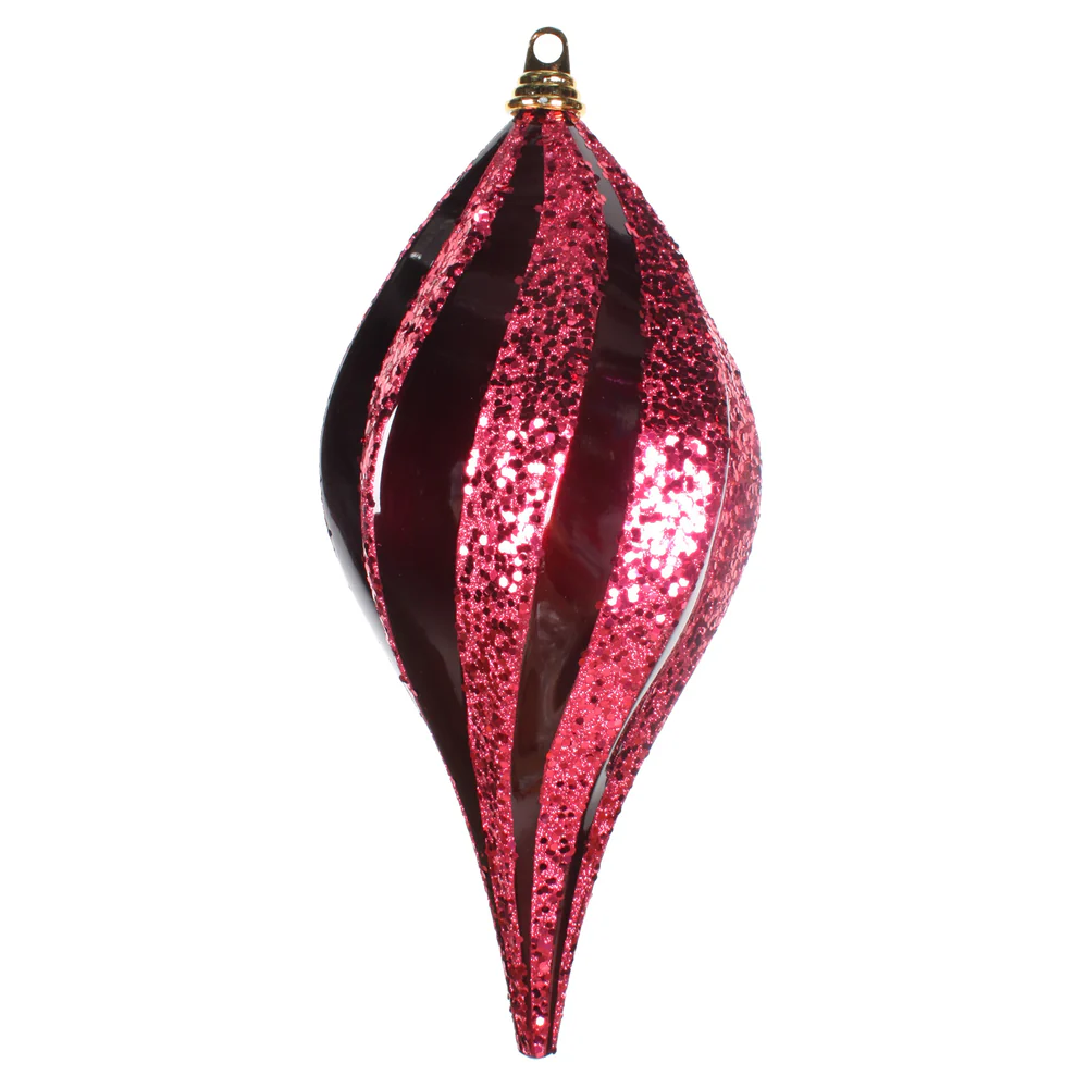 Vickerman 8'' Burgundy Glitter Swirl Drop Christmas Ornament - Cheap-Us