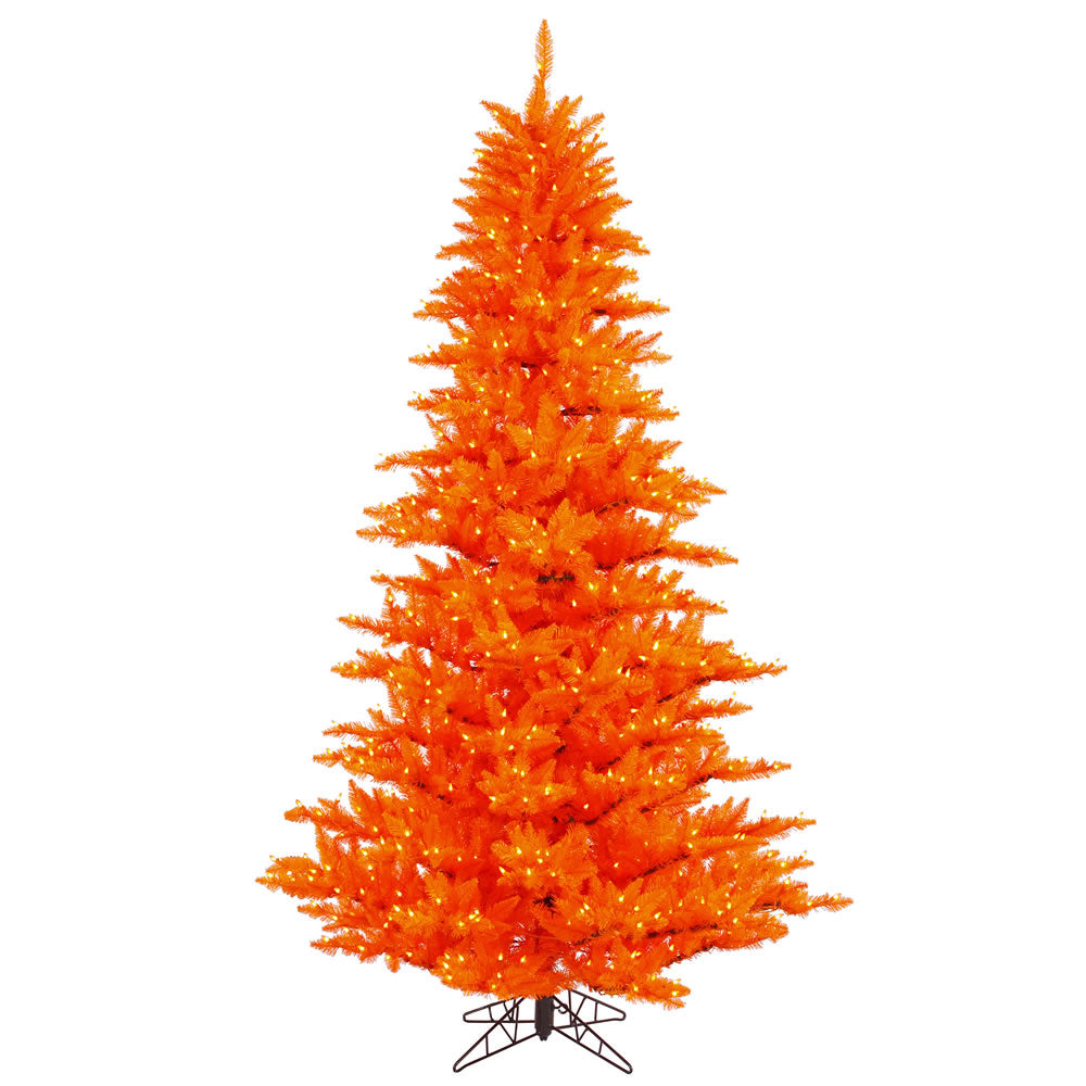 Vickerman 7.5' Orange Fir Artificial Christmas Tree Orange  Dura-lit LED Lights - Cheap-Us