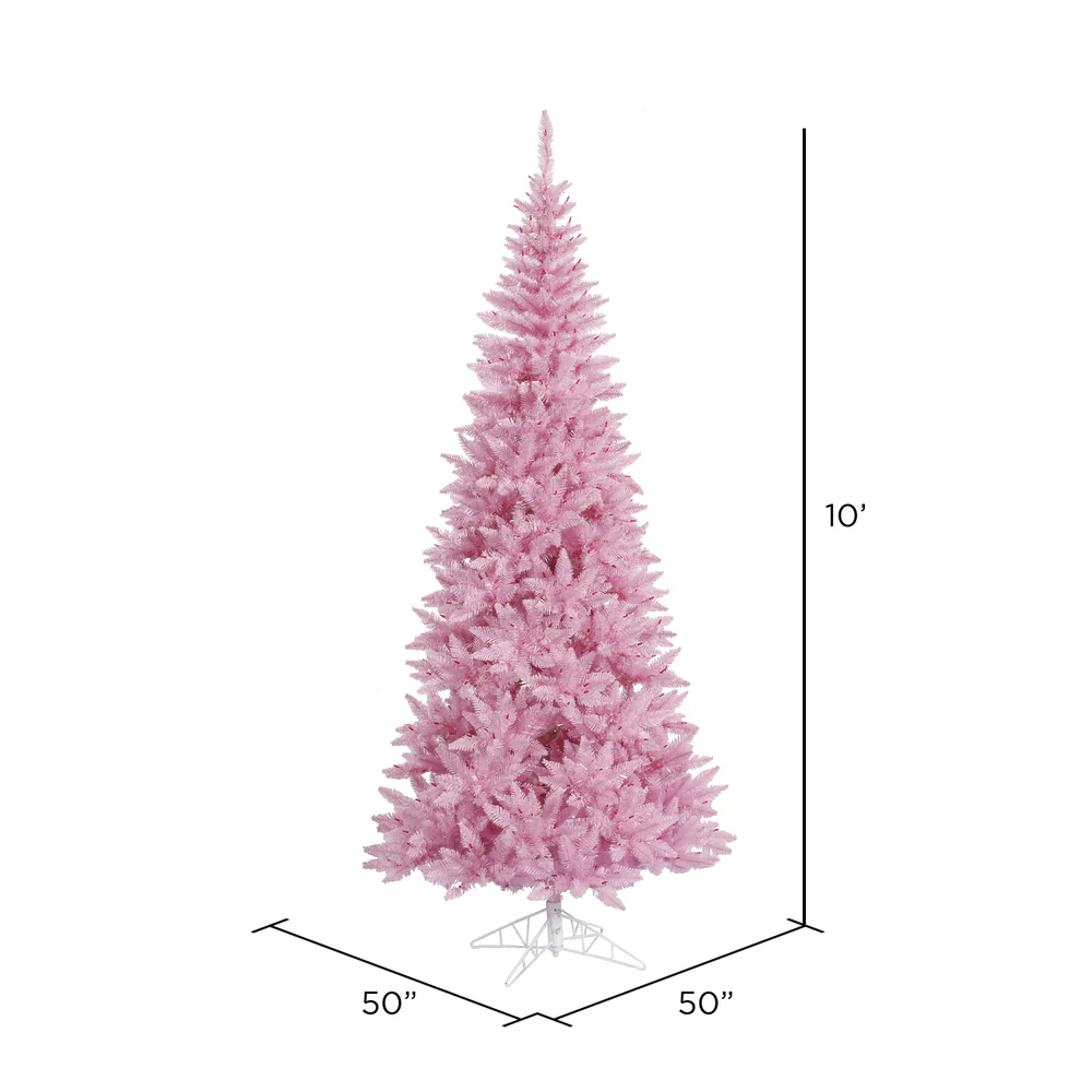 Vickerman 10' Pink Fir Slim Artificial Christmas Tree Unlit - Cheap-Us