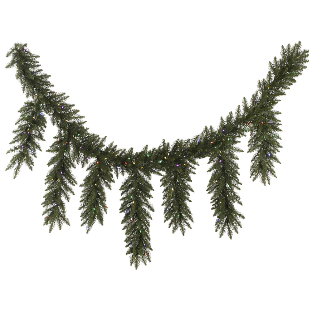 Vickerman 9' Camdon Fir Icicle Artificial Christmas Garland Multi-colored LED Mini Lights - Cheap-Us