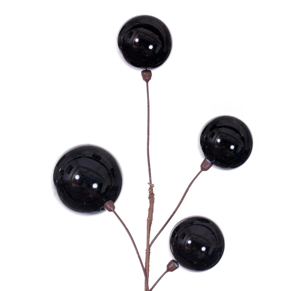 Vickerman 10' Black Pearl Branch Ball Wire Garland. - Cheap-Us