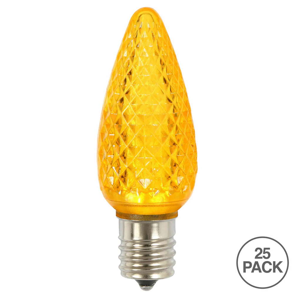 Vickerman C9 LED Yellow Faceted Twinkle  Replacement Bulb bag of 25 - Cheap-Us