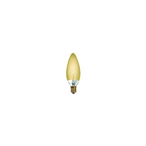 Bulbrite 25B10/ICE Crystal Collection 25 Watt Incandescent B10 Chandelier Bulb, Ice Finish, Candelabra Base, Amber - Cheap-Us