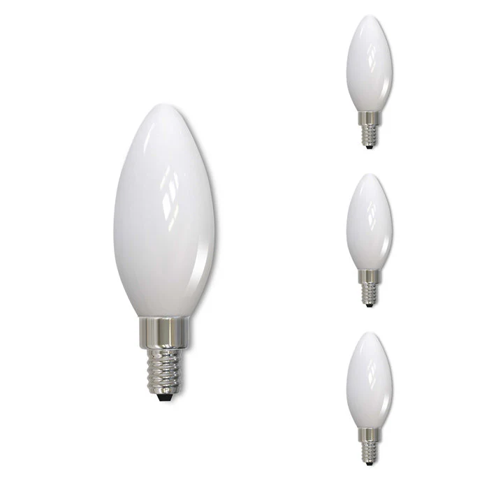 BULBRITE LED B11 CANDELABRA SCREW (E12) 4.5W DIMMABLE FILAMENT LIGHT BULB 2700K/WARM WHITE 40W INCANDESCENT EQUIVALENT 4PK (776672) - Cheap-Us