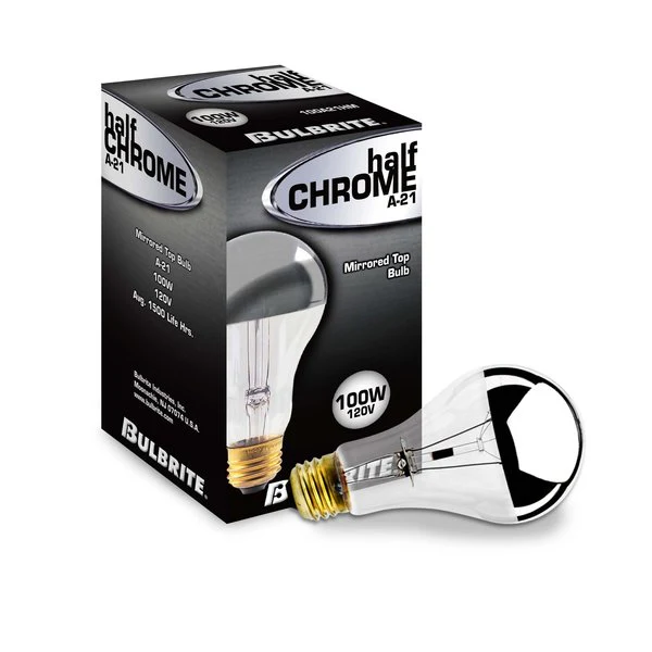 BULBRITE INCANDESCENT A21 MEDIUM SCREW (E26) 100W DIMMABLE LIGHT BULB 2700K/WARM WHITE HALF MIRROR 8PK (712110) - Cheap-Us