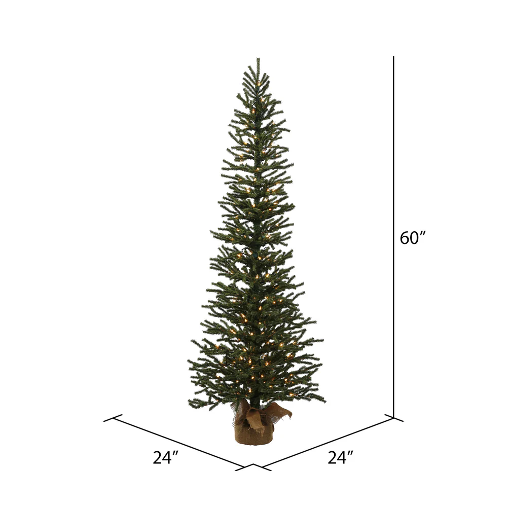 Vickerman 5' Mini Pine Artificial Christmas Tree Warm White Dura-lit LED Lights - Cheap-Us