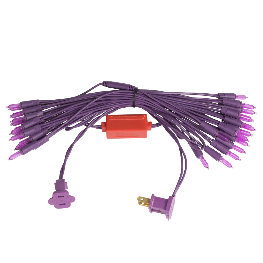 Vickerman 50 Light LED Purple Dura-Lit Mini Lights, Purple Wire - Cheap-Us