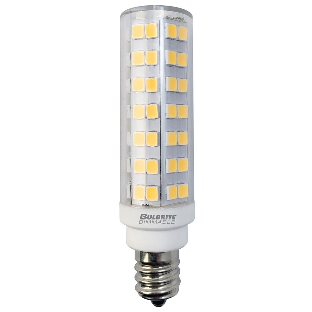 Bulbrite Pack of (2) 6.5 Watt 120V Dimmable Clear T6 LED Mini Light Bulbs with Candelabra (E12) Base, 2700K Warm White Light, 700 Lumens - Cheap-Us