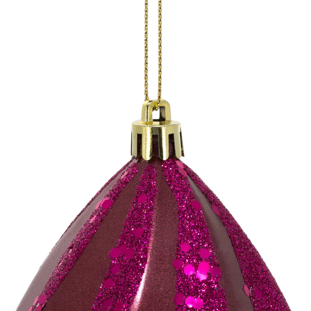 Vickerman 8'' Berry Red Glitter Swirl Drop Christmas Ornament - Cheap-Us