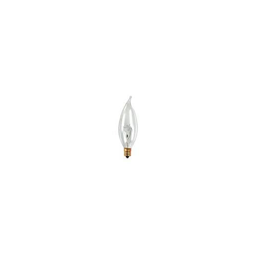 Bulbrite 25CFC/32/2 25 Watt Incandescent CA10 Flame Tip Chandelier Bulb, Candelabra Base, Clear - Cheap-Us