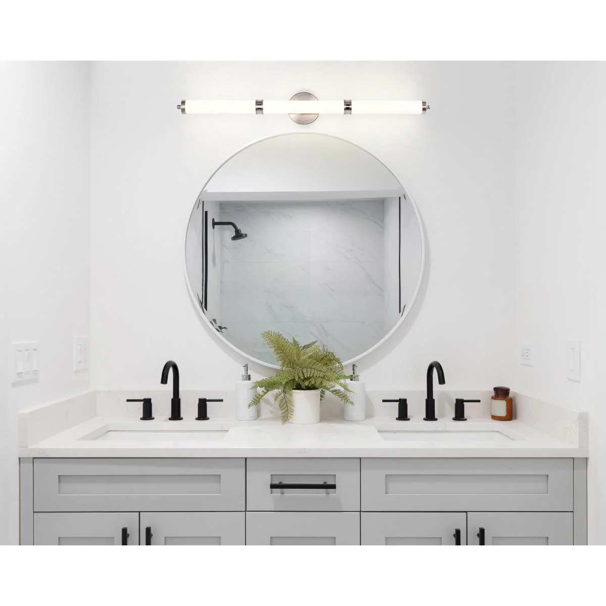 62-1535 KAGEN LED MEDIUM VANITY Kagen Medium Vanity; LED; Brushed Nickel Finish; White Acrylic Lens - Cheap-Us