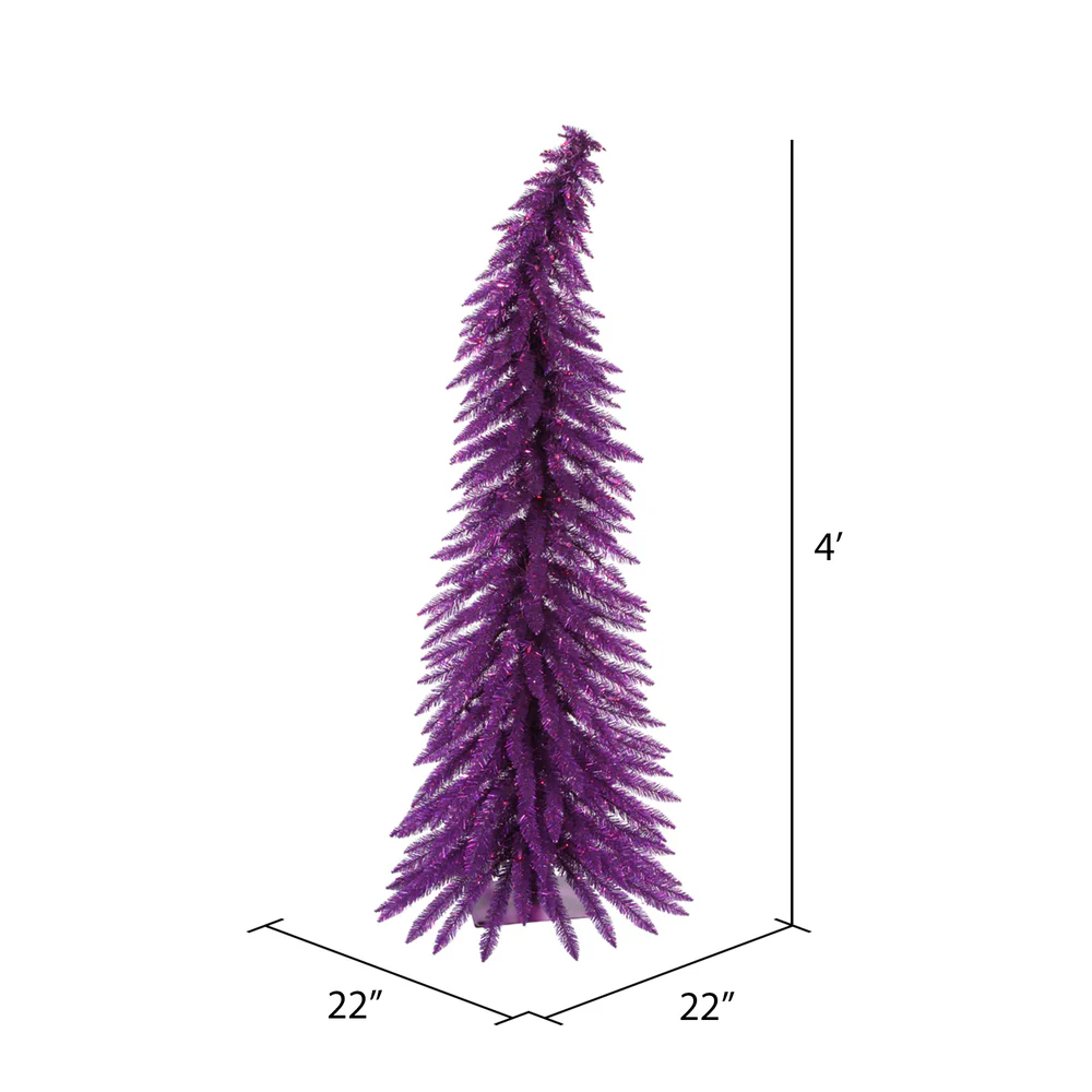 Vickerman 4' Purple Whimsical Artificial Christmas Tree Purple Dura-lit LED Lights - Cheap-Us