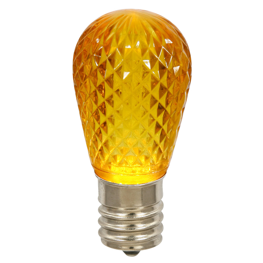 Vickerman S14 LED Yellow Faceted Replacement Bulb, 20 Pack - Cheap-Us
