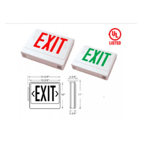 Westgate Remote Capable LED Exit SGL/DBL Face Univ. Green Letters Black Housing, 120/277V, LED Exit & Emergency Lighting, 3.8W, Black Finish - Cheap-Us