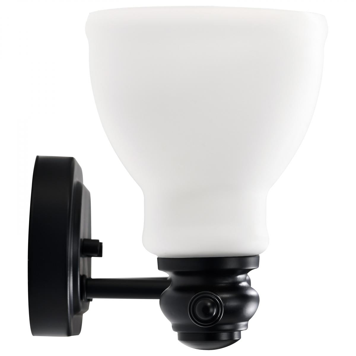 60-8023 RUSSEL 3 LIGHT VANITY Russel; 3 Light Vanity; Matte Black with Satin White Glass - Cheap-Us