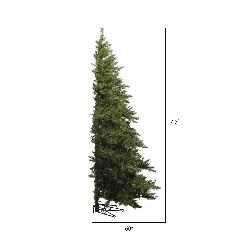 Vickerman 7.5' Westbrook Pine Half Artificial Christmas Tree Clear Dura-Lit® Mini Lights - Cheap-Us