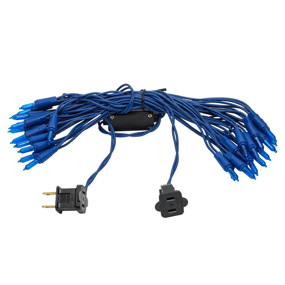 Vickerman 35 LED Blue Dura-Lit Light on Blue Wire, 26' Christmas Light Strand - Cheap-Us