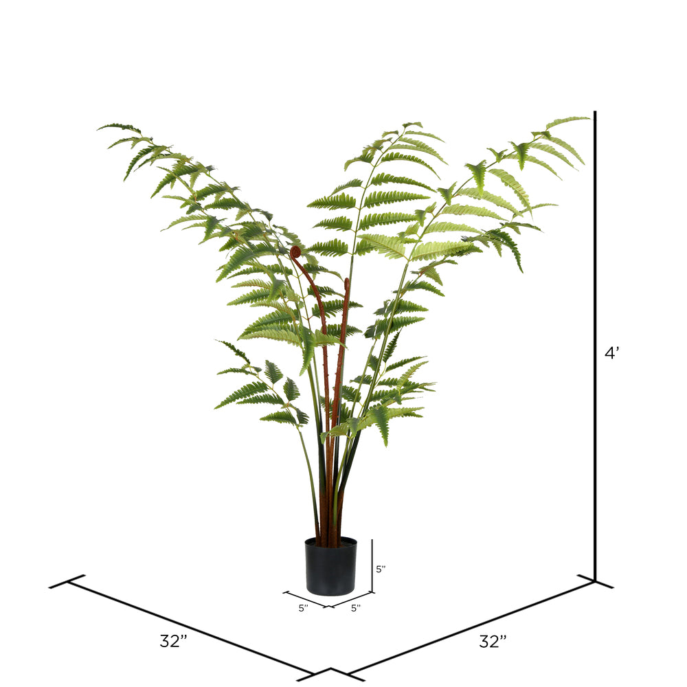 Vickerman 4' Artificial Potted Leather Fern. - Cheap-Us