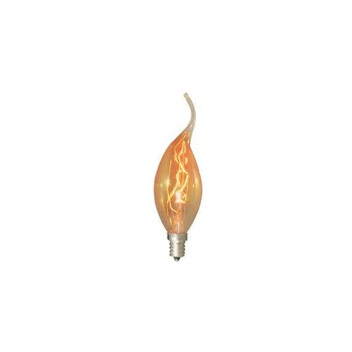 Bulbrite NOS15CFA 15 Watt Nostalgic CA11 Flame Tip Chandelier Bulb, Candelabra Base, Antique Finish - Cheap-Us