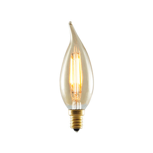 Bulbrite LED2CA10/22K/FIL-NOS 2-Watt LED Nostalgic CA10 Flame-Tip Chandelier Bulb, 25W Equivalent, Candelabra Base, Antique Finish - Cheap-Us