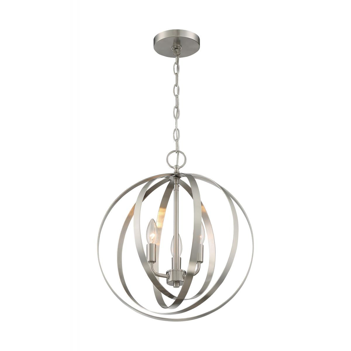 60-7047 PENDLETON 3LT PENDANT Pendleton - 3 Light Pendant with- Brushed Nickel Finish - Cheap-Us