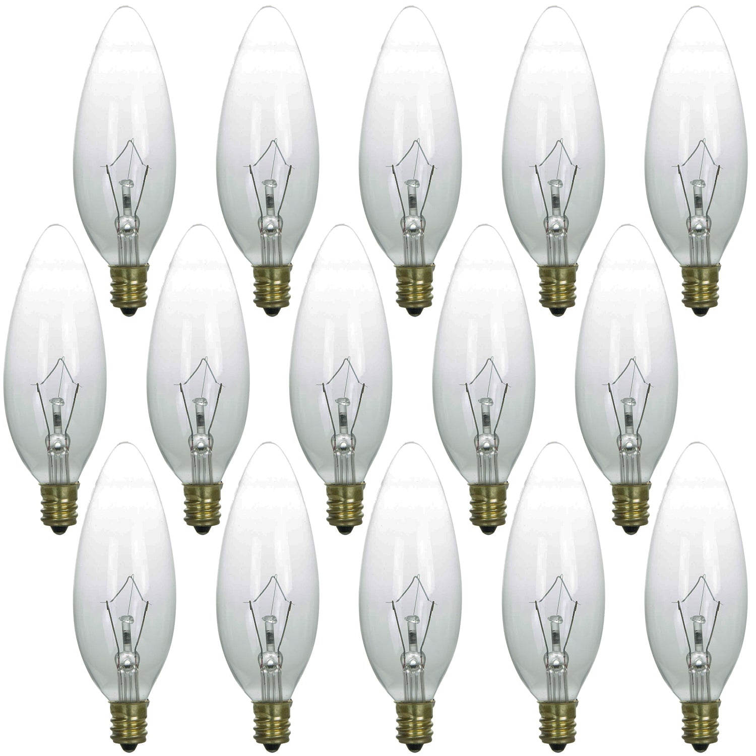 Sunlite 40 Watt Torpedo Tip Chandelier , European Base, Clear - Cheap-Us