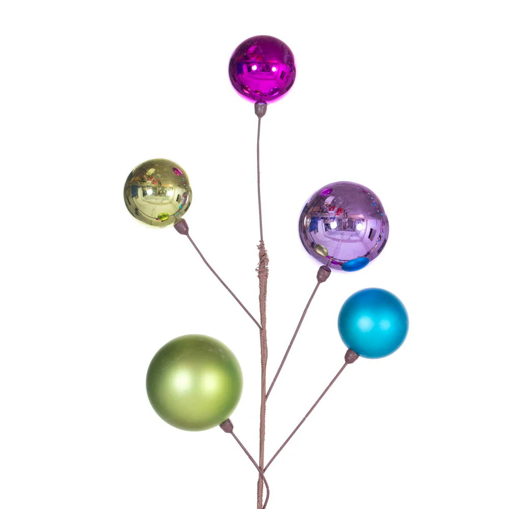 Vickerman 10' Multi-Colored Assorted Finish Branch Ball Ornament Garland. - Cheap-Us