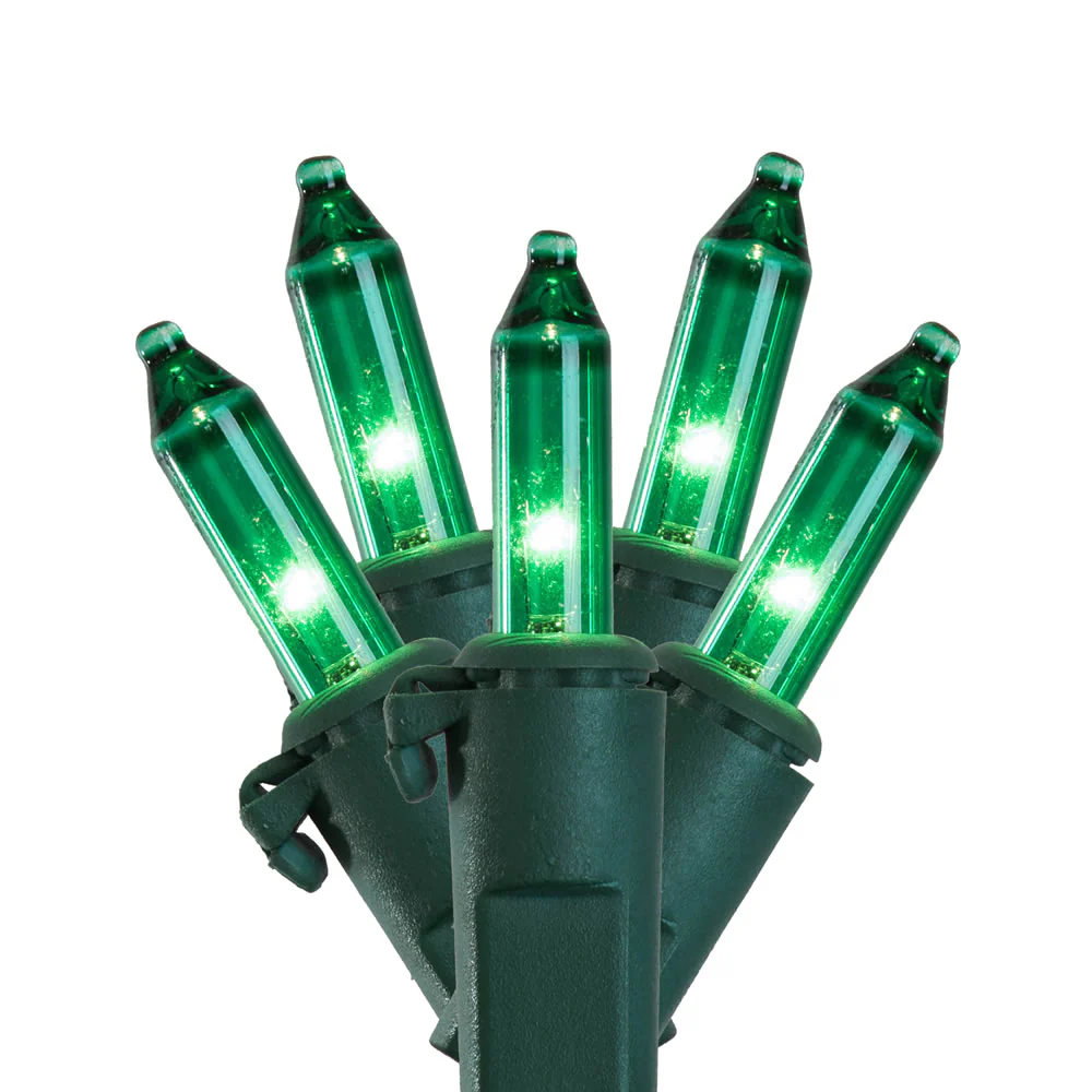 Vickerman 50 Teal Mini Light on Green Wire, 23' Christmas Light Strand- 2 Pack - Cheap-Us