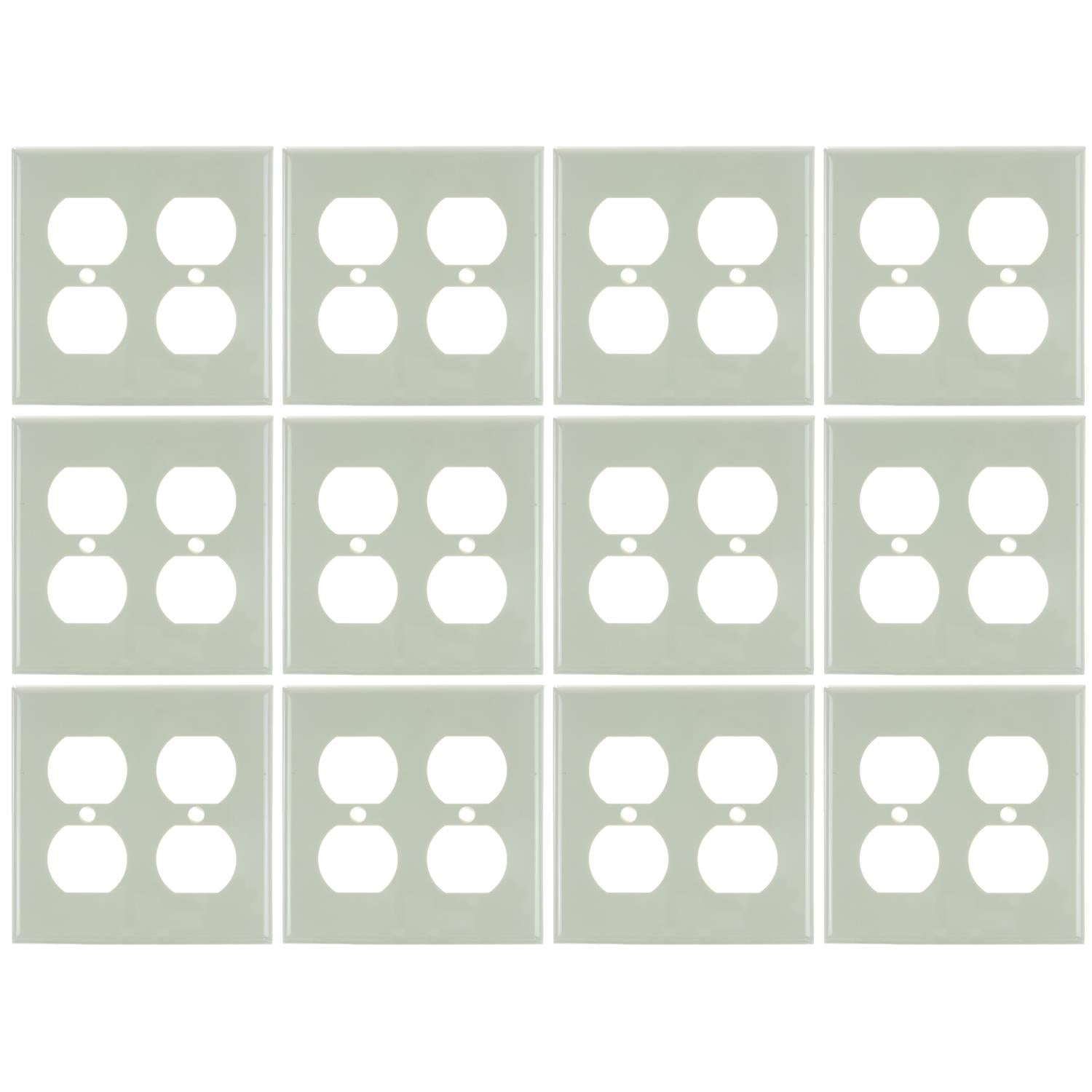 Sunlite E212/A 2 Gang Duplex Receptacle Plate, Almond - Cheap-Us