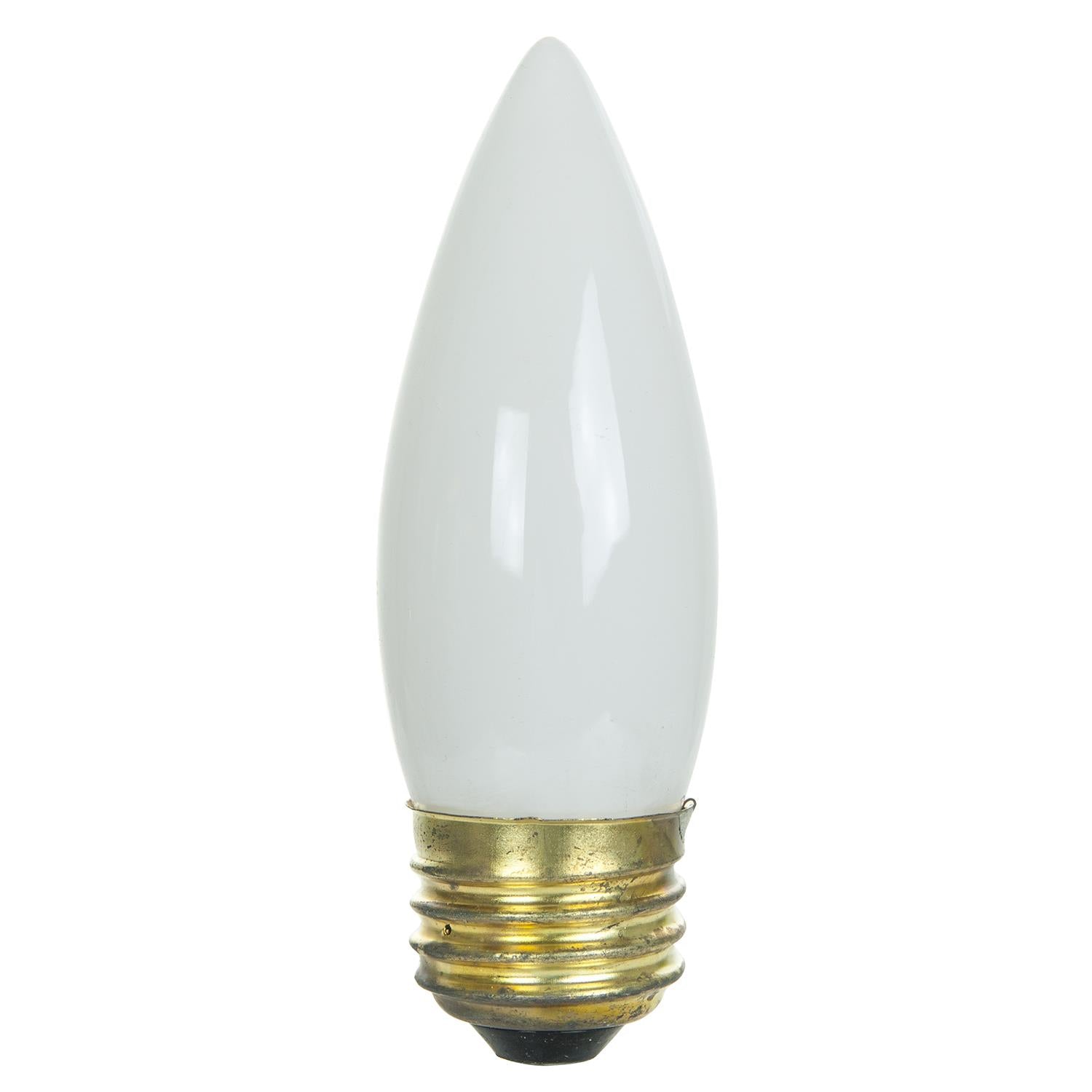 Sunlite 40 Watt Torpedo Tip Chandelier , Medium Base, White - Cheap-Us