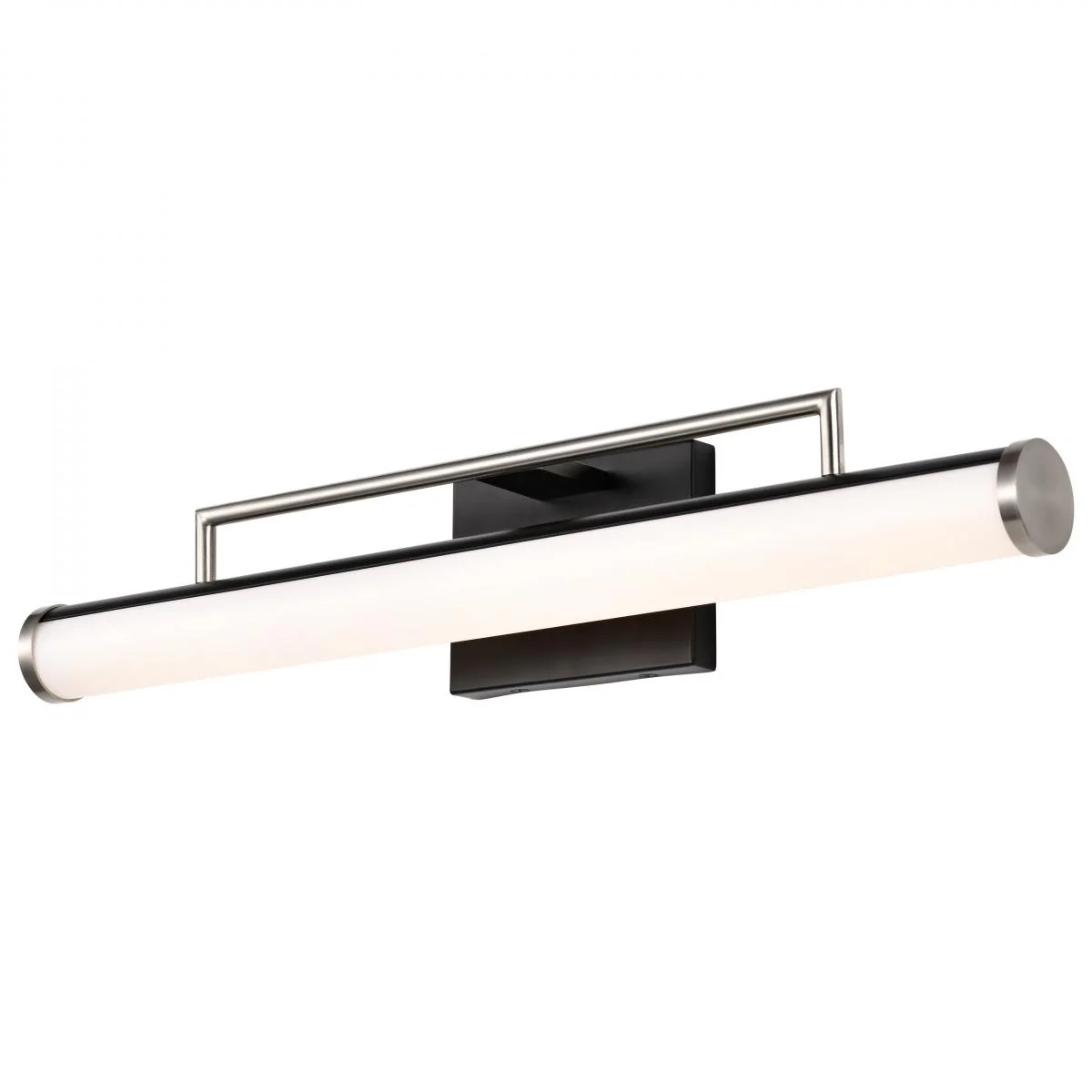 62-658 SOLANO LED MEDIUM VANITY Solano LED Medium Vanity; Black and Brushed Nickel Finish; White Acrylic Lens - Cheap-Us