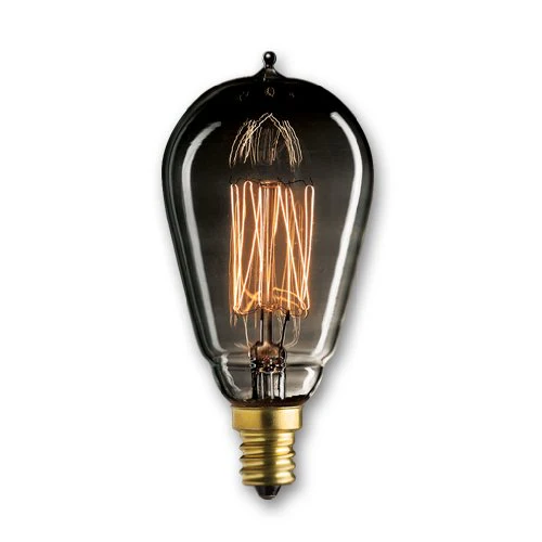 Bulbrite NOS25ST15/SQ/E12/SMK 25 Watt Nostalgic Edison ST15 bulb, Vintage Thread Filament, Candelabra Base, Smoke Finish - Cheap-Us