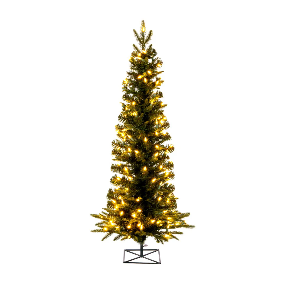 Vickerman 3.5' Bixley Pencil Fir Artificial Christmas Tree Warm White Dura-lit LED Lights - Cheap-Us