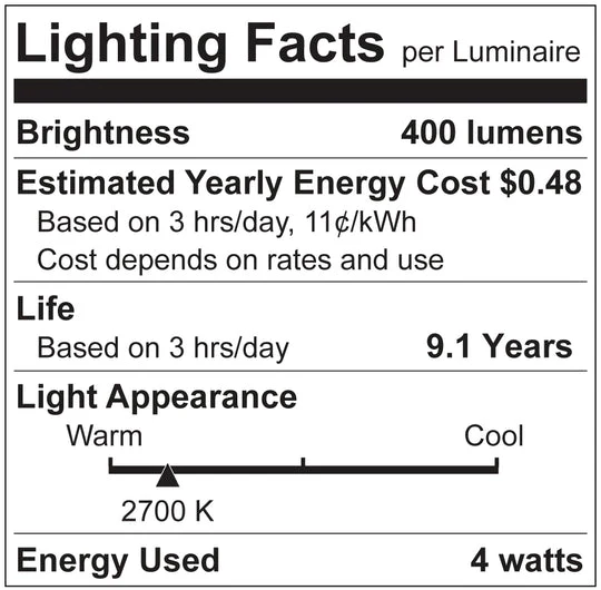 Luxrite LED Flame Tip Chandelier Light Bulb, E12 Candelabra Base, 4W, 2700K - Warm White, 400 Lumens, 80 CRI, Clear Finish, Dimmable, Pack of 12 (LR21573) - Cheap-Us