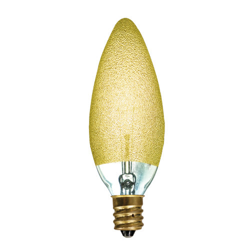 Bulbrite 25B10/ICE Crystal Collection 25 Watt Incandescent B10 Chandelier Bulb, Ice Finish, Candelabra Base, Amber - Cheap-Us