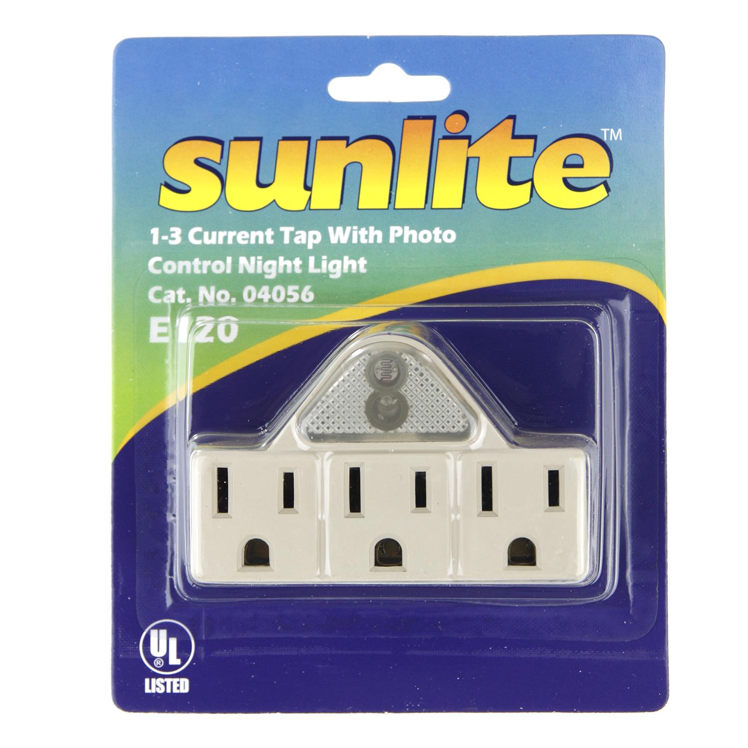 Sunlite E120 1-3 Current Tap with Photo Control Night Light - Cheap-Us