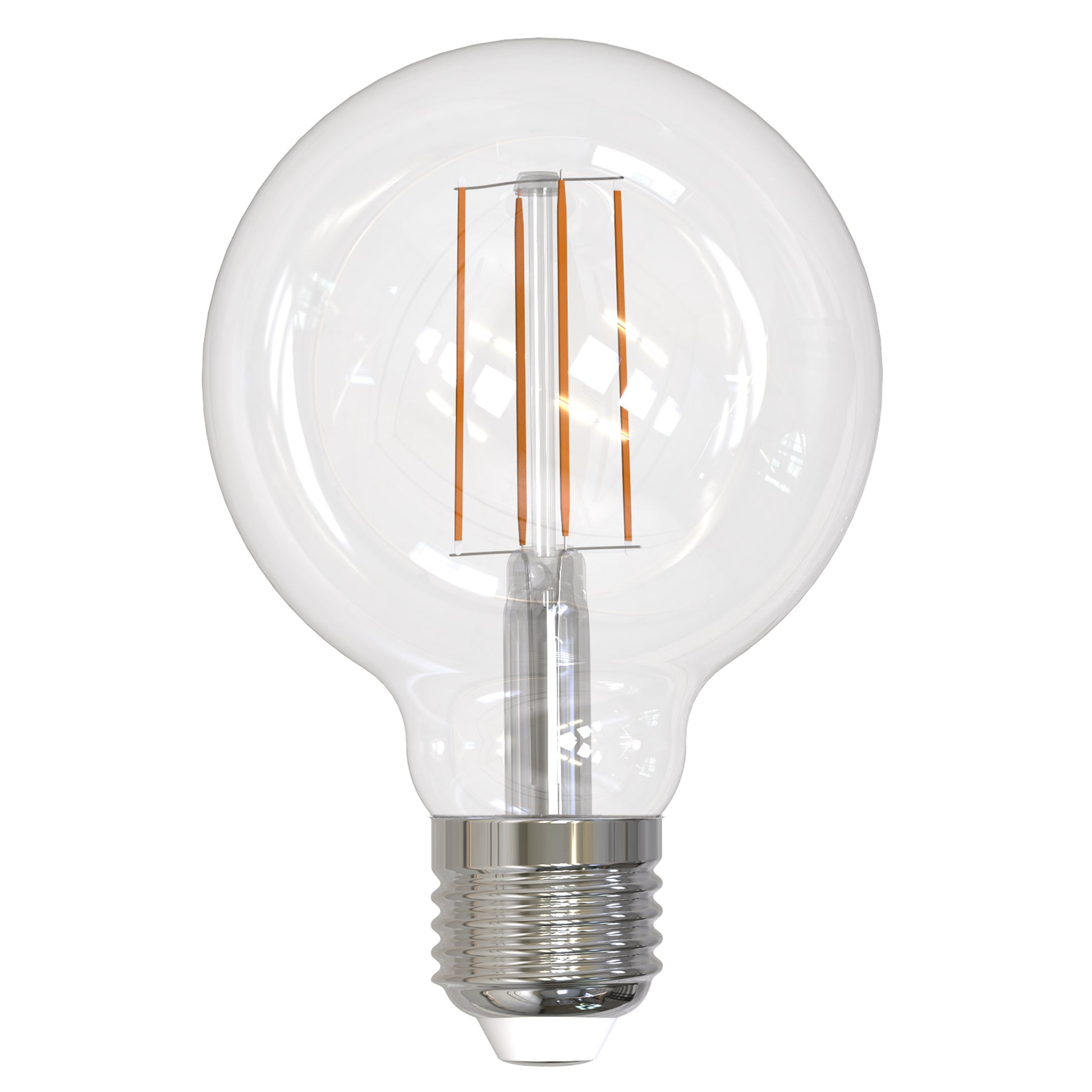 Bulbrite LED Filament 5 Watt Dimmable G25 Light Bulb with a Clear Finish and Medium (E26) Base - 3000K (Soft White Light), 800 Lumens - Cheap-Us